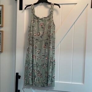 Maurices Sage Green Floral Tiered Midi Dress